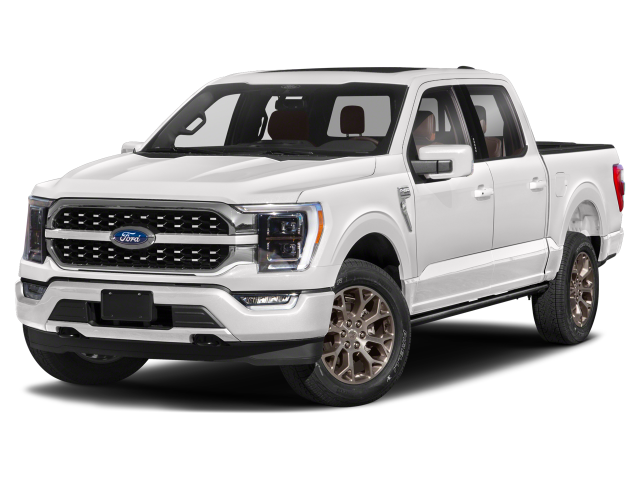 2022 Ford F-150 King Ranch in Brown — front three-quarter view
