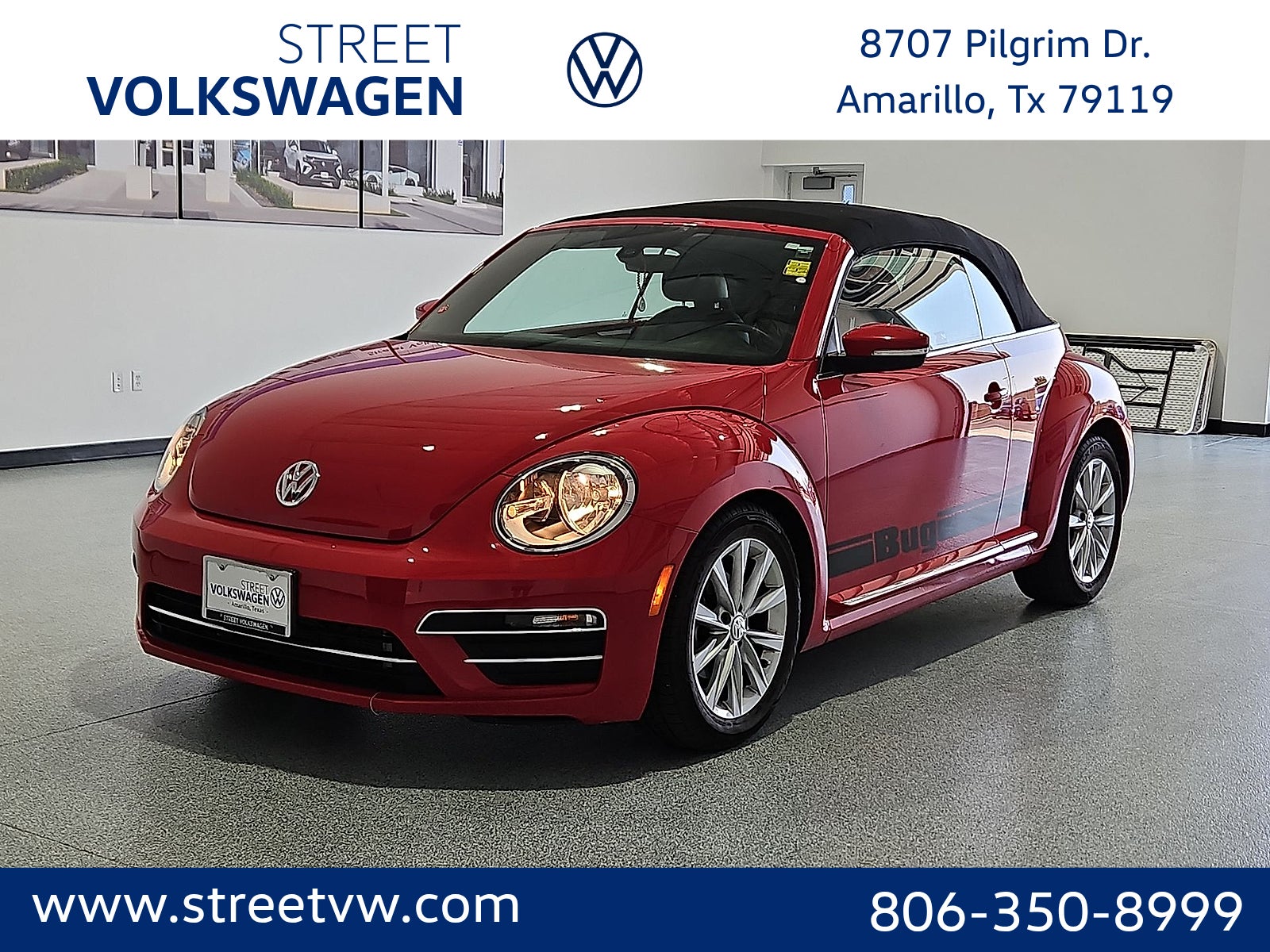 2019 Volkswagen Beetle 2.0T SE in Tornado Red/Black Roof - G2sl — front three-quarter view
