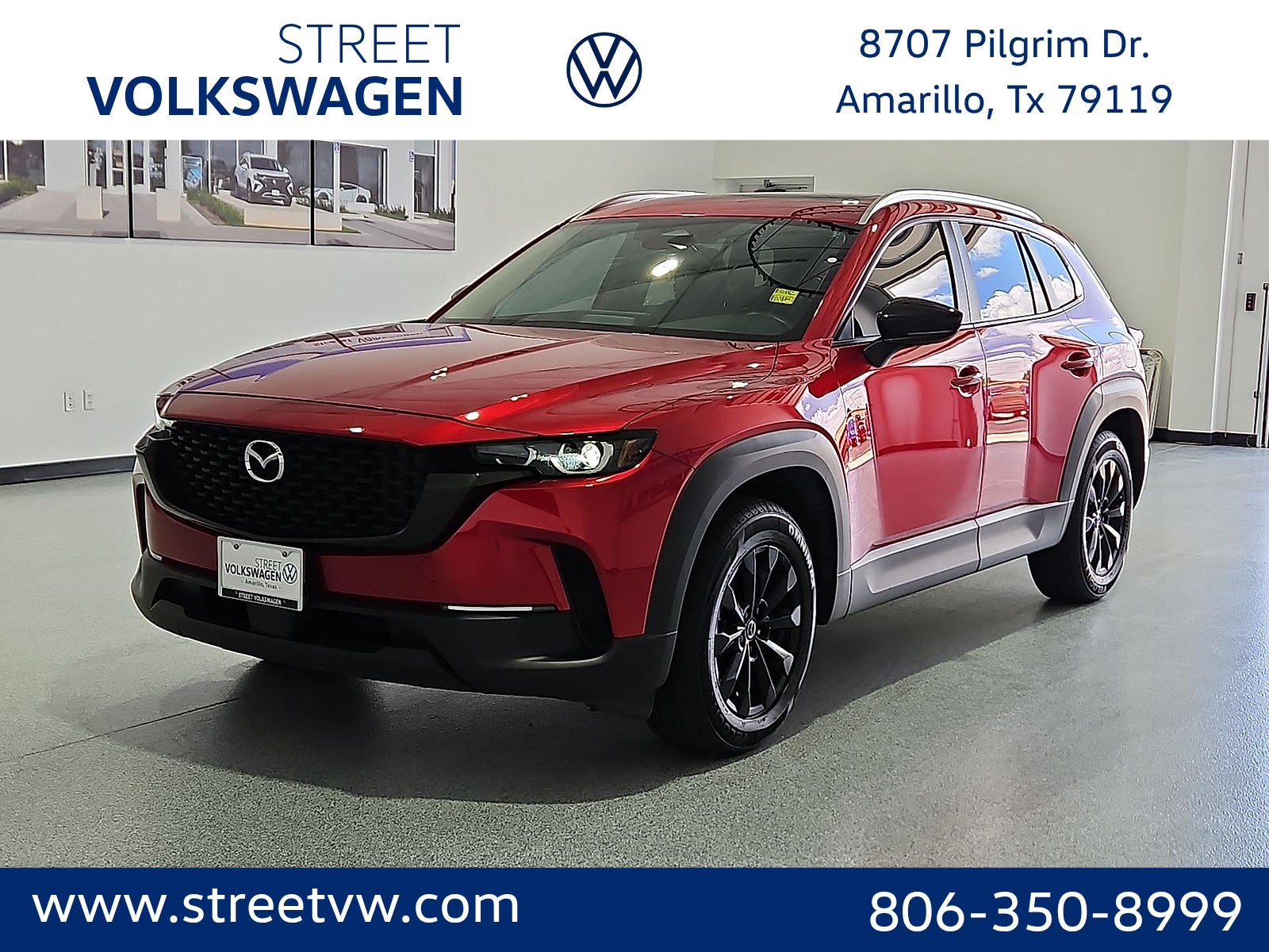 2025 Mazda Mazda CX-50 2.5 S Premium Package in Red Crystal — front three-quarter view