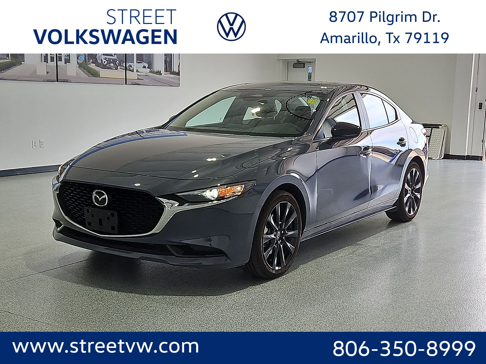 2026 Mazda Mazda3 Sedan 2.5 S Carbon Edition in Gray Metallic — front three-quarter view