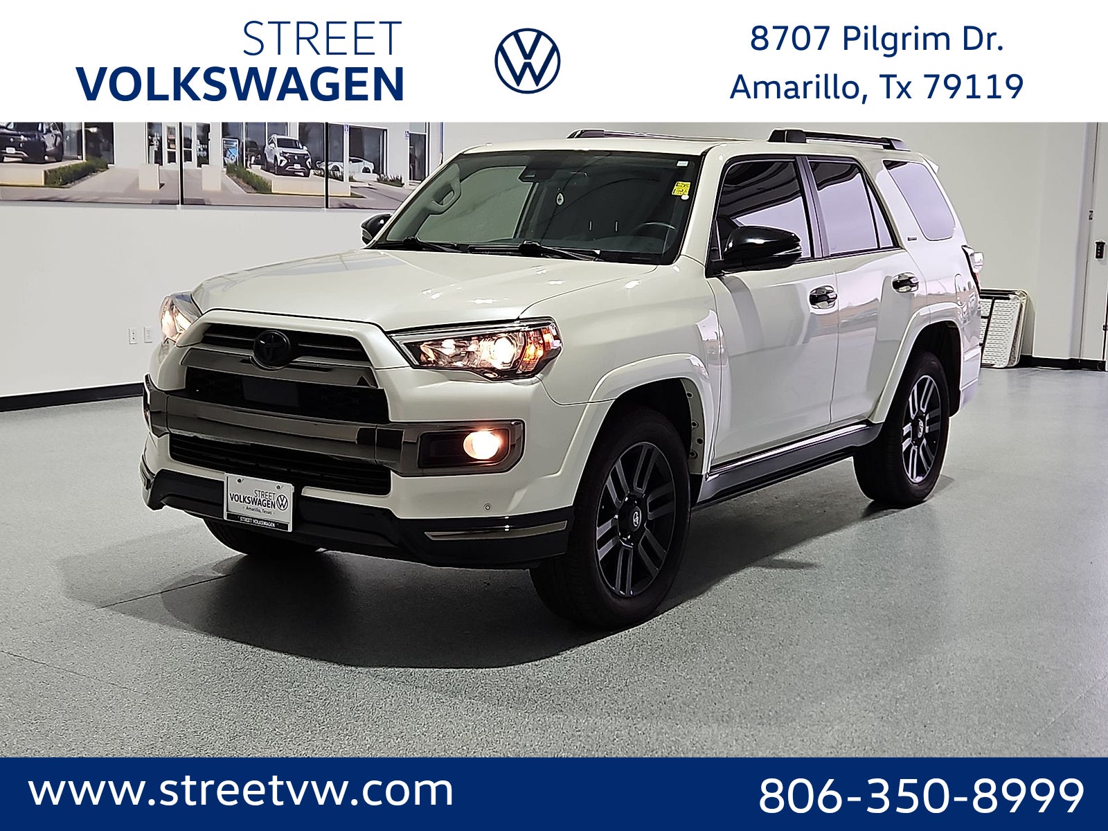 2020 Toyota 4Runner Nightshade Special Edition in Blizzard Pearl — front three-quarter view