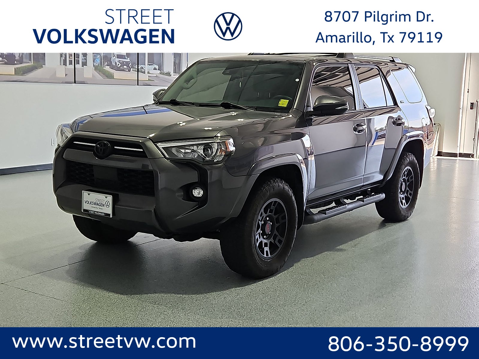 2022 Toyota 4Runner SR5 Premium in Magnetic Gray Metallic — front three-quarter view
