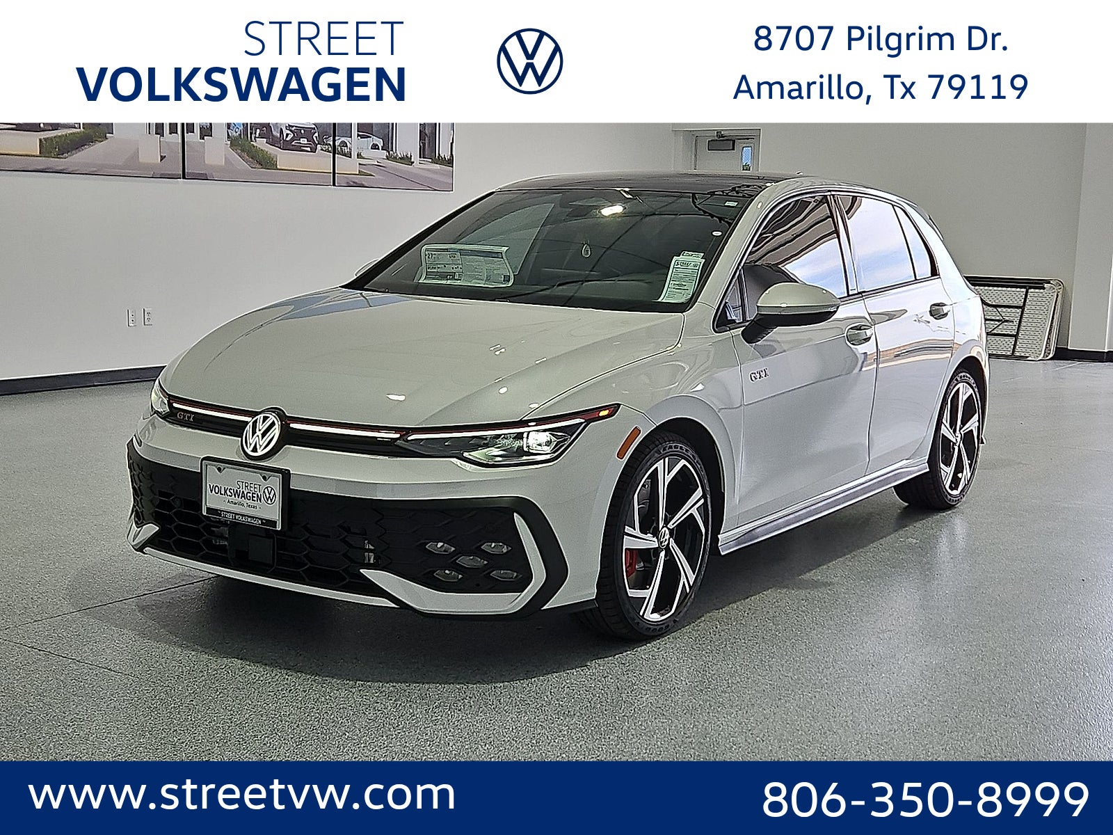 2026 Volkswagen Golf GTI SE in Opal White Pearl — front three-quarter view